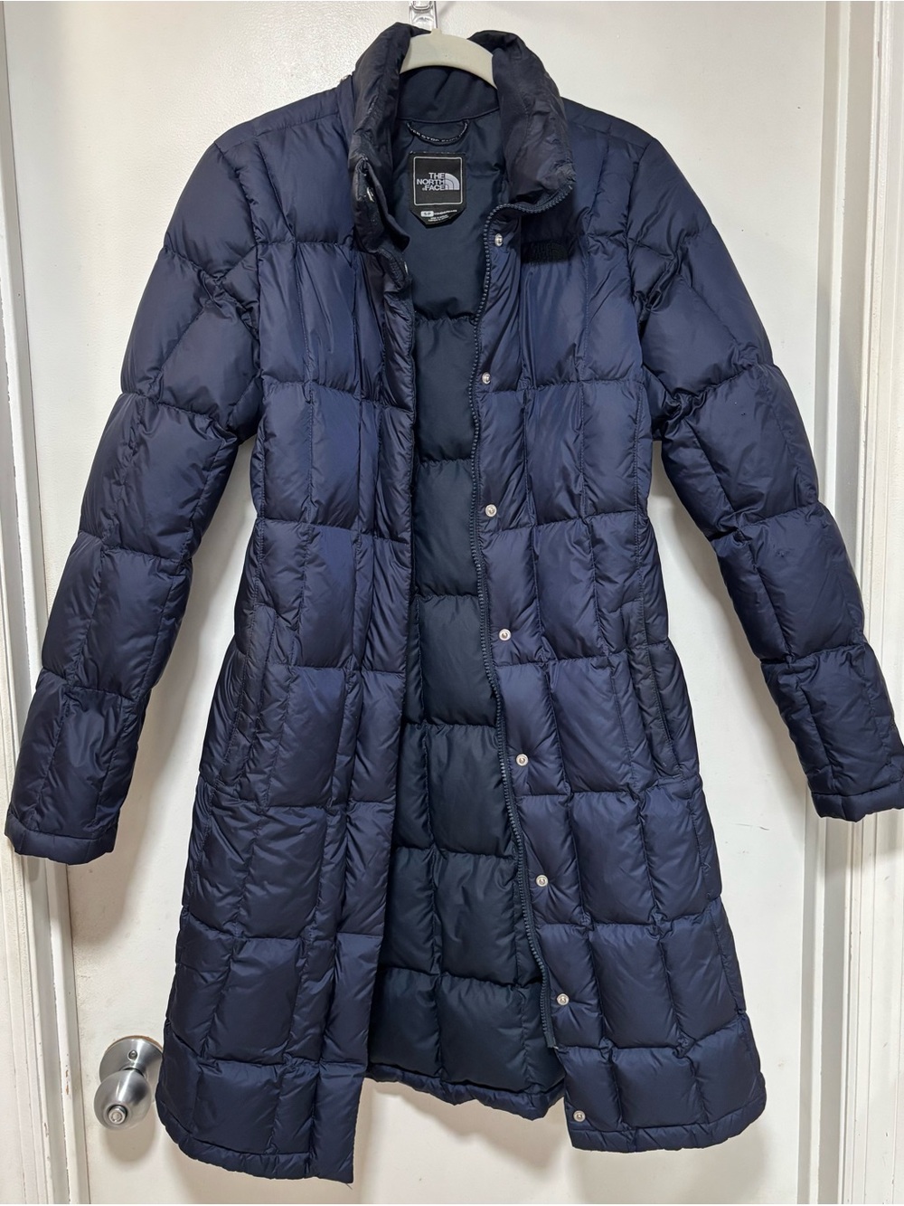 The North Face Women's Navy Quilted Long Puffer Coat